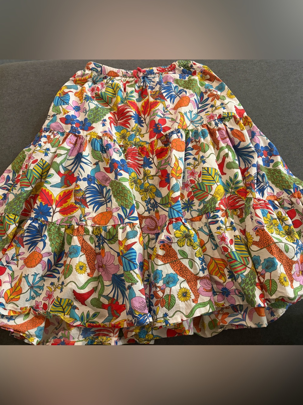 Mini Boden Tropical Multi-Color Tiered Skirt